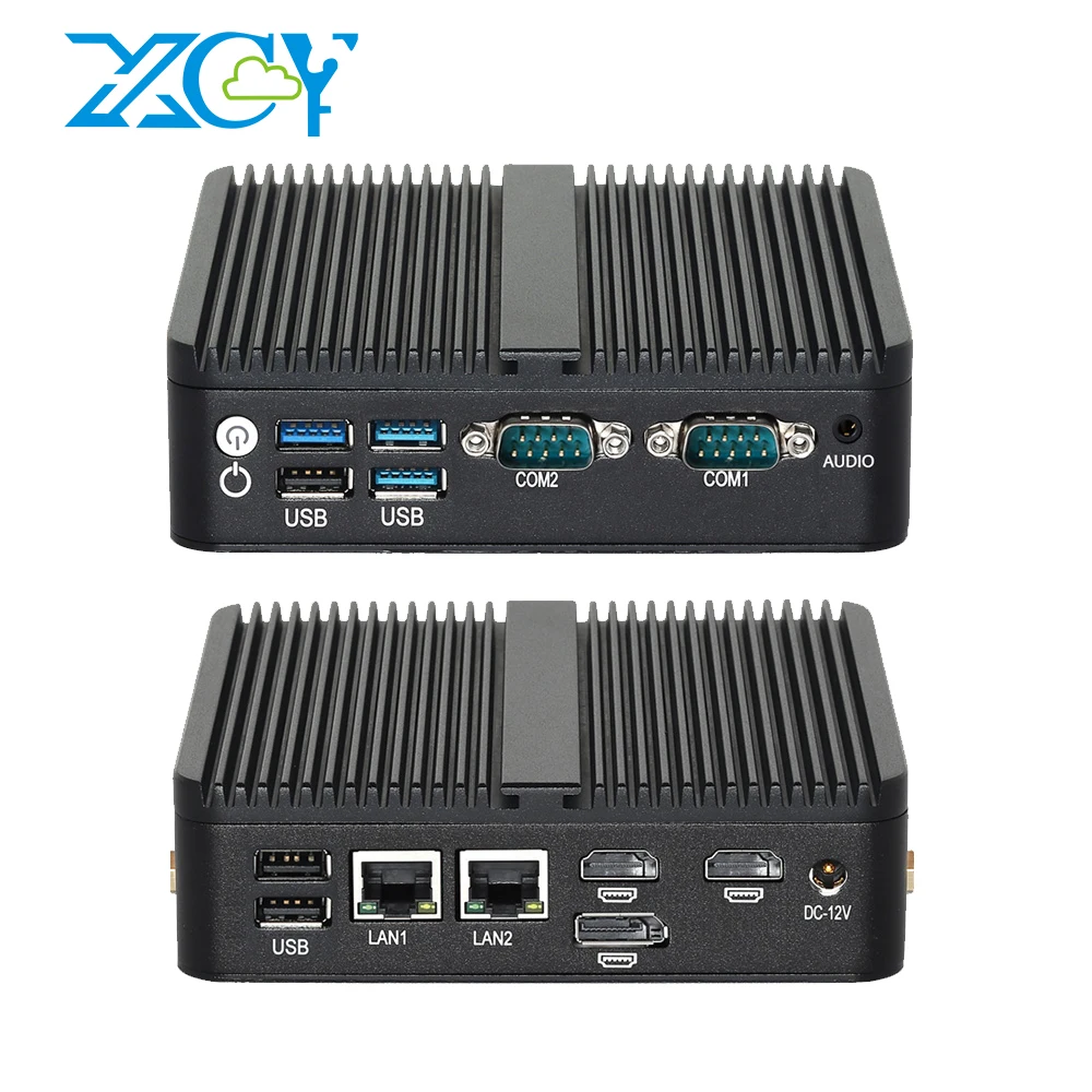 Mini PC Industrial Intel N100, 2 puertos serie RS232, 2 Gigabit Ethernet, 2x HDMI, 1xDP, compatible con pantalla de 3 pantallas Win10/11 Linux