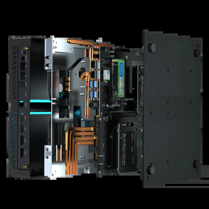 13th I-ntel Core I9-13900F 24 Cores 2 DDR5 Slot Gaming Computer 4USB4.0 2*RJ45 LAN 3DP+HD Mini Desktop Computer SSD/HDD