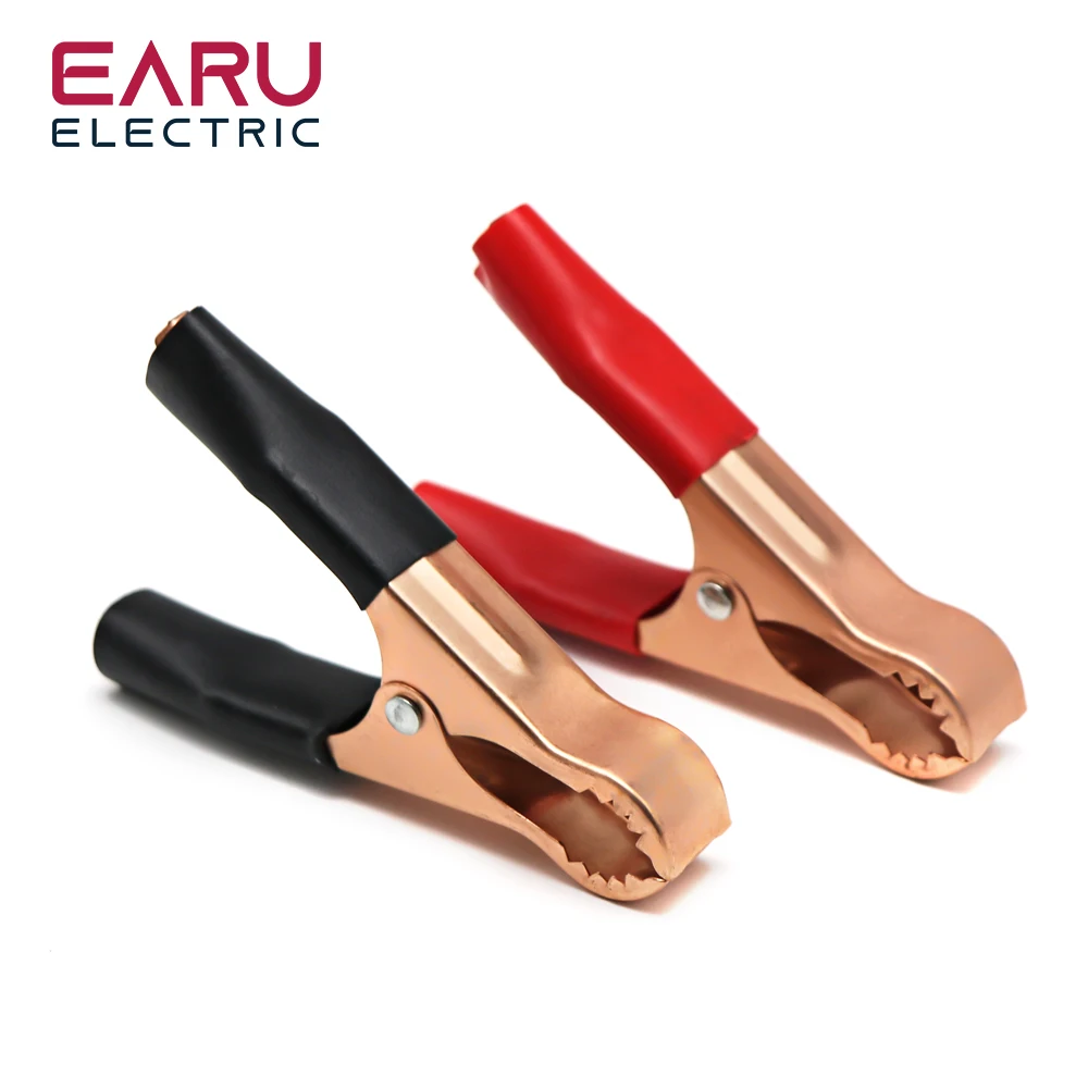 2 Cái 50A Red + Đen 80 mét Cá Sấu Xe Caravan Van Kiểm Tra pin Clip Chì Khuyến Mãi Tốt Nhất Alligator Clip Nối Cắm điện