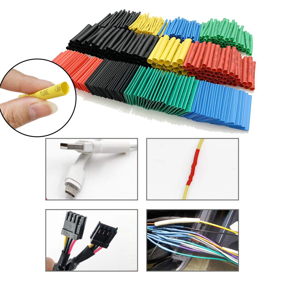 ZIShan 2:1 Filo Termoretraibile Tubo Termoretraibile Filo Collegare Protezione Della Copertura con Pistola Ad Aria Calda da 300 W 127-530 Pezzi Tubo Termoretraibile