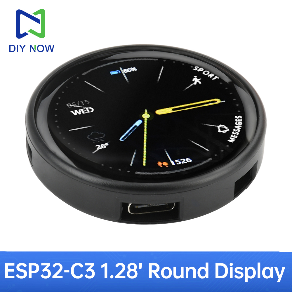 1,28-дюймовый круглый дисплей 240*240 IPS GC9A01 Дисплей ESP32-C3 Wi-Fi Bluetooth Модуль макетной платы Встроенный ESP32-C3-MINI-1U