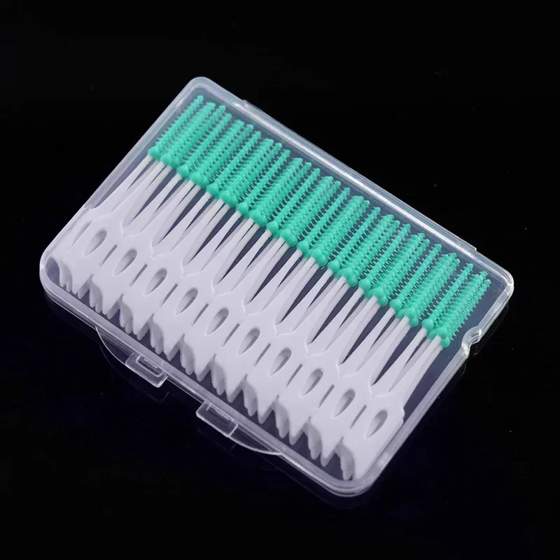 40/120pcs Interdental brush Food grade silicone clean tooth crevices Dental care box toothpicks dental odontología