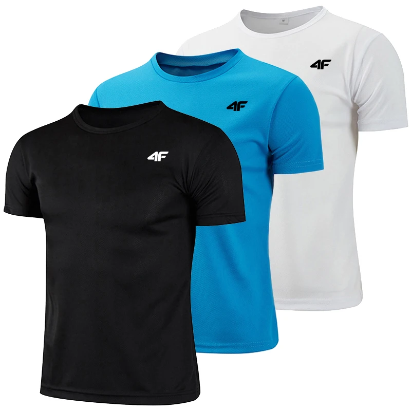 Camiseta con estampado de 3 uds para hombre, gran oferta, manga corta para correr, ropa informal de secado rápido, camiseta ligera para hombre, fresco en verano