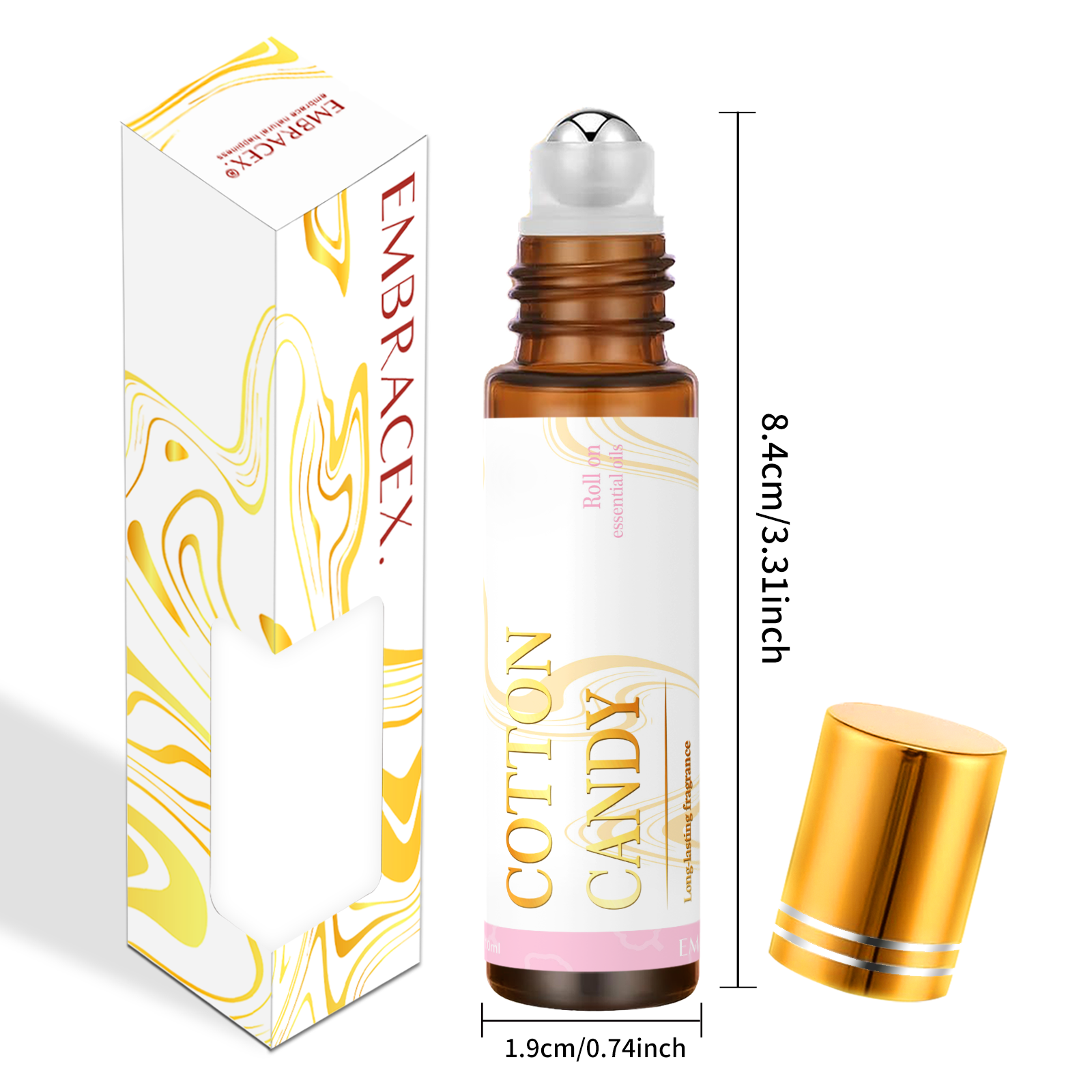 10ml algodão doce óleo essencial rollerball perfume fragrância natural cuidados com a pele cuidados com as unhas massagem corporal mini presentes do feriado