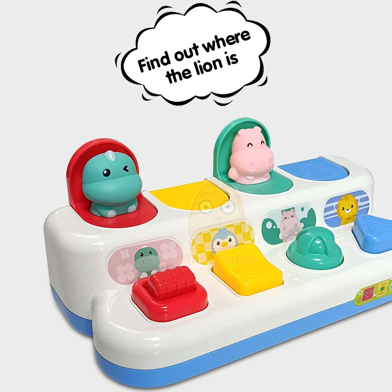 เด็ก Pop Up ของเล่น Montessori Fine Motor Skill การฝึกอบรมกดดึงคลิกสัตว์รถปุ่มของเล่นเพื่อการศึกษาสําหรับ 13 24 เดือนทารก