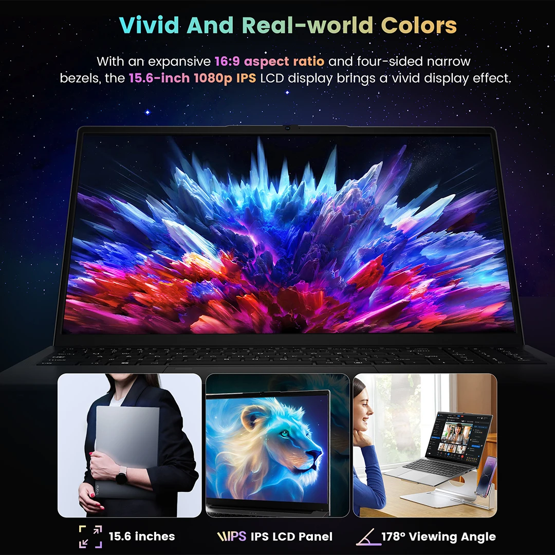 N-ONE Nbook SE Laptop AMD Ryzen 7 5825U DDR4 (16+16)GB+1TB SSD Notebook Dual Band Windows 11 pro 15.6' Full HD Display Computer