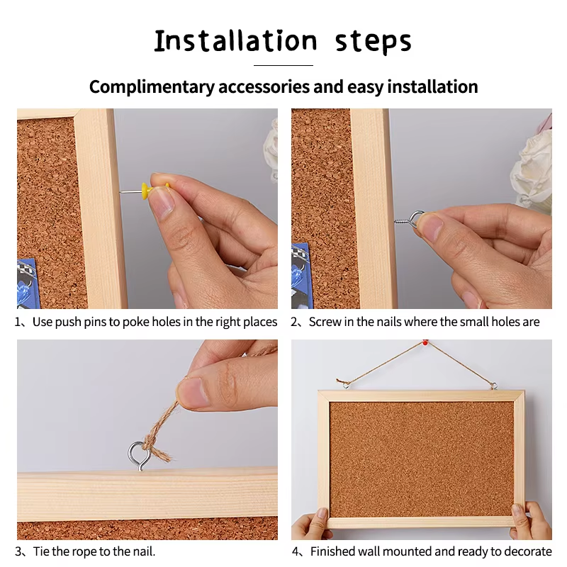 Hanging Wallboard Display Board Fabric Cork for School Supplies Stationery Office Photo Wall Decorative Durable Creative Gift