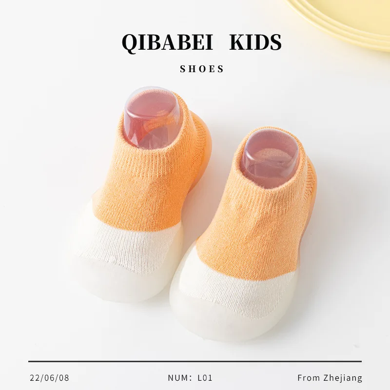 Sapatos de sola de borracha macia antiderrapante para meninos e meninas, sapatos de caminhada de bebê, moda simples, combinação de cores, versão coreana, primavera e verão