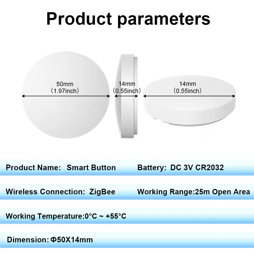 Interruptor inalámbrico de botón inteligente Zigbee, incluye batería, Control remoto, interruptor de escenario de automatización, funciona con la aplicación eWelink