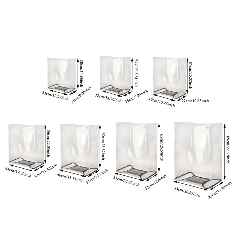 1pc pvc capa de bagagem transparente para viagem caso de bagagem protetora com alça à prova de poeira à prova ddustágua design prático