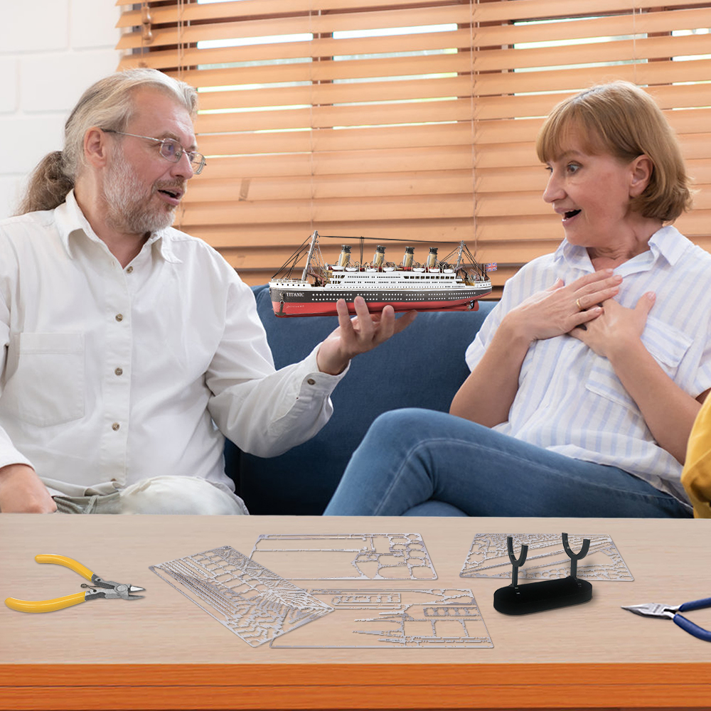 Piececool-大人のための3次元の金属パズル,セット226ピース,磁気ビルディングブロック,家の装飾