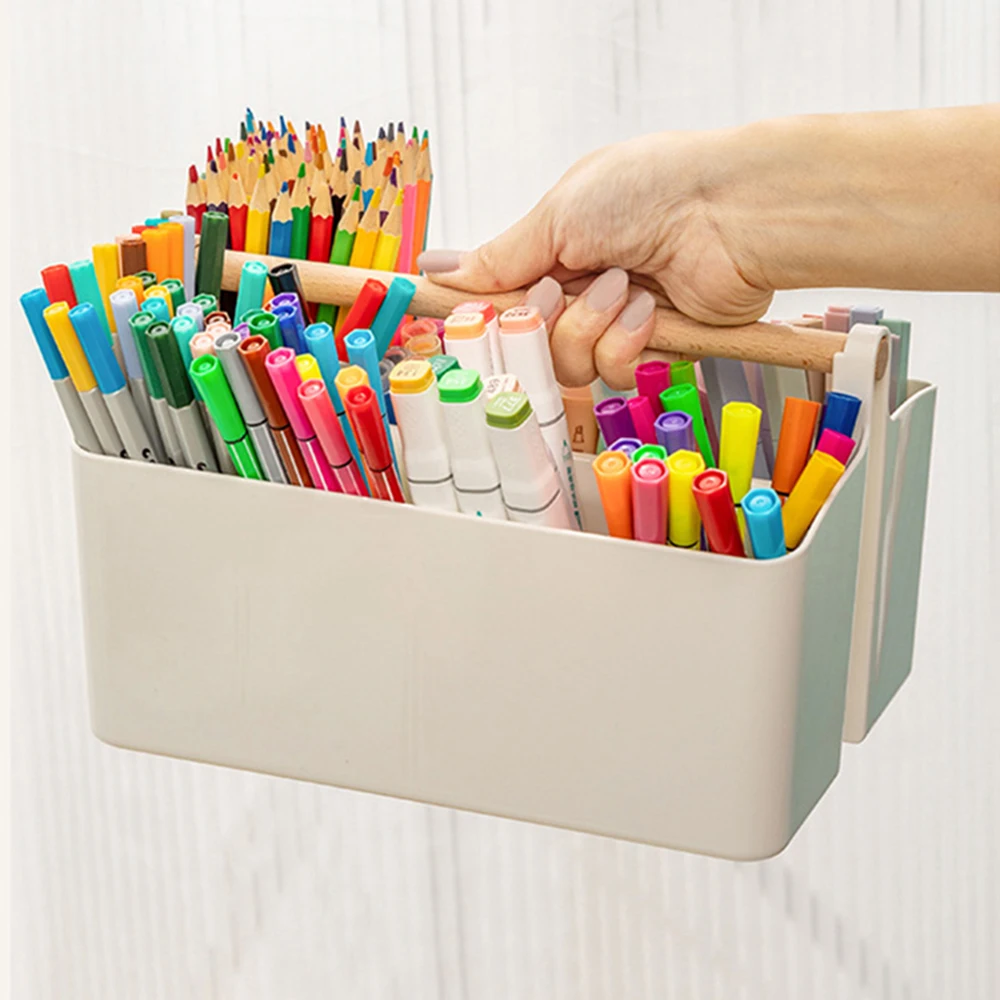 Tragbare Desktop Stift Halter Große Kapazität Nette Marker Stift Schreibwaren Lagerung Box Kreative Bleistift Halter Desktop-Organizer