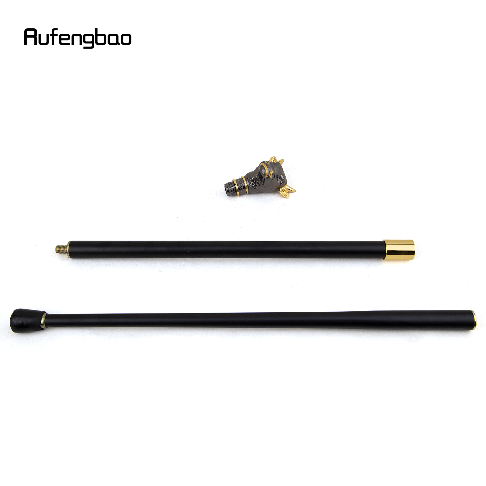 Preto dourado touro gado cavalheiro tourada bengala moda bengala cavalheiro crosier botão bengala 93cm