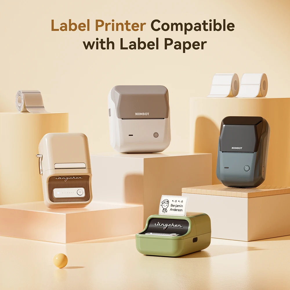 NIIMBOT papel de etiqueta adhesiva térmica para B1 B21 B3S B31 etiqueta de marcado impermeable etiqueta de precio cinta adhesiva etiqueta de precio