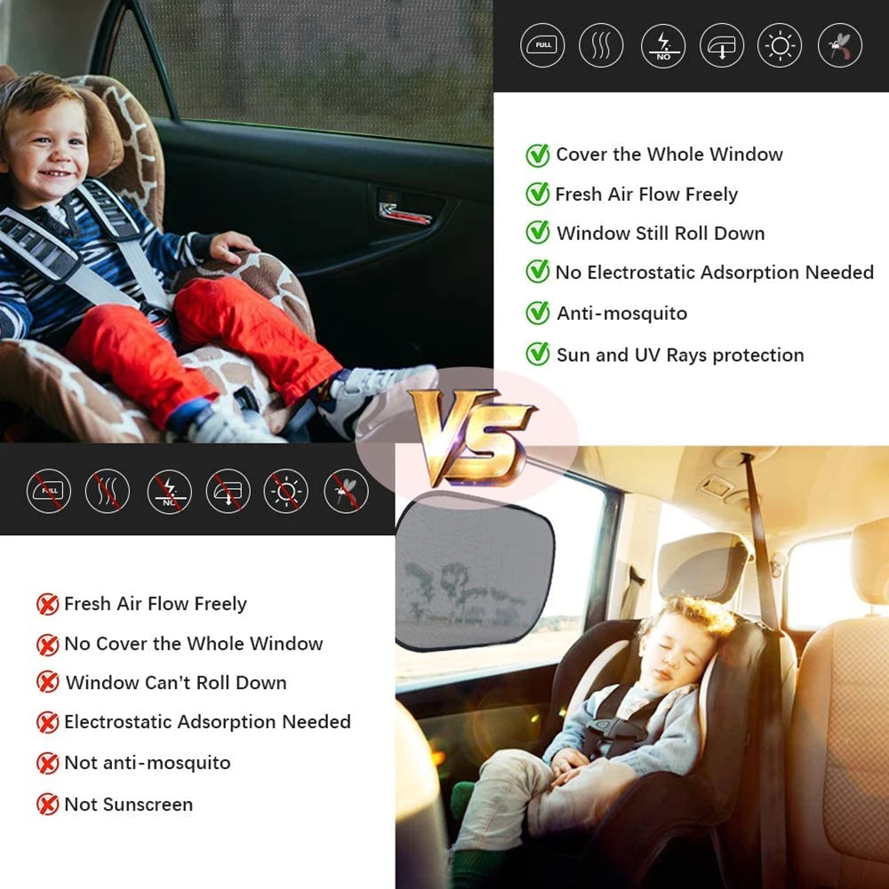 ม่านบังแดดรถยนต์ Universal ม่านบังแดดด้านข้าง SUV ผ้าม่านป้องกันยุงตาข่ายสุทธิม่านบังแดดอุปกรณ์เสริมอัตโนมัติ