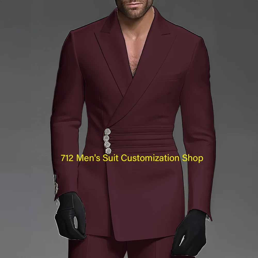 Knappe mannen Pak 2-delige Bruiloft Bruidegom Tuxedo Elegante Formele Outfit XS-5XL Custom Blazer Broek Mannen