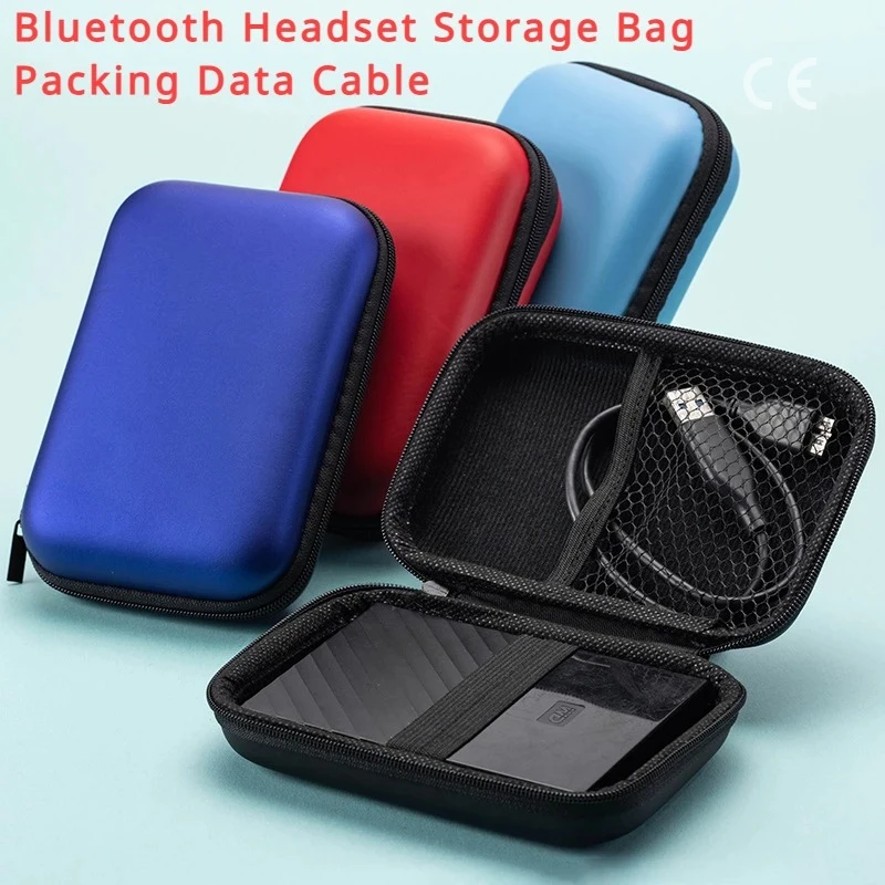 1 Pc Portable Card Storage Bag,Data Cable Packing Cube,Waterproof Headphone Storage Bag,EVA Protective Case For Travel