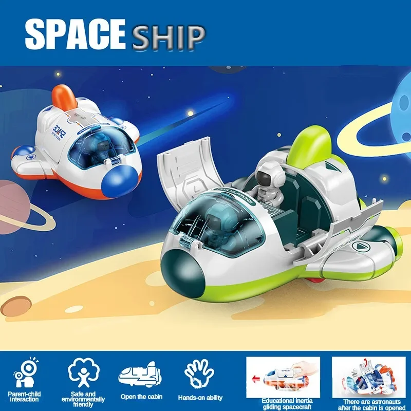 Carro de inércia espaço modelo de plástico carros brinquedos das crianças deformação foguete nave espacial criança exploração espacial veículo presente para meninos