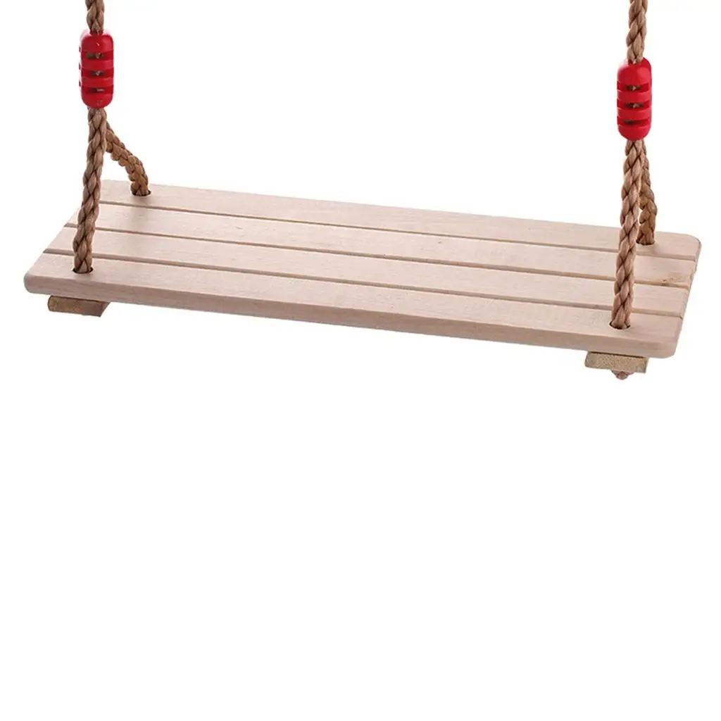 Asiento de columpios colgantes de madera con cuerda ajustable de 180cm de longitud, accesorios de juego de columpio de repuesto para asiento de columpio