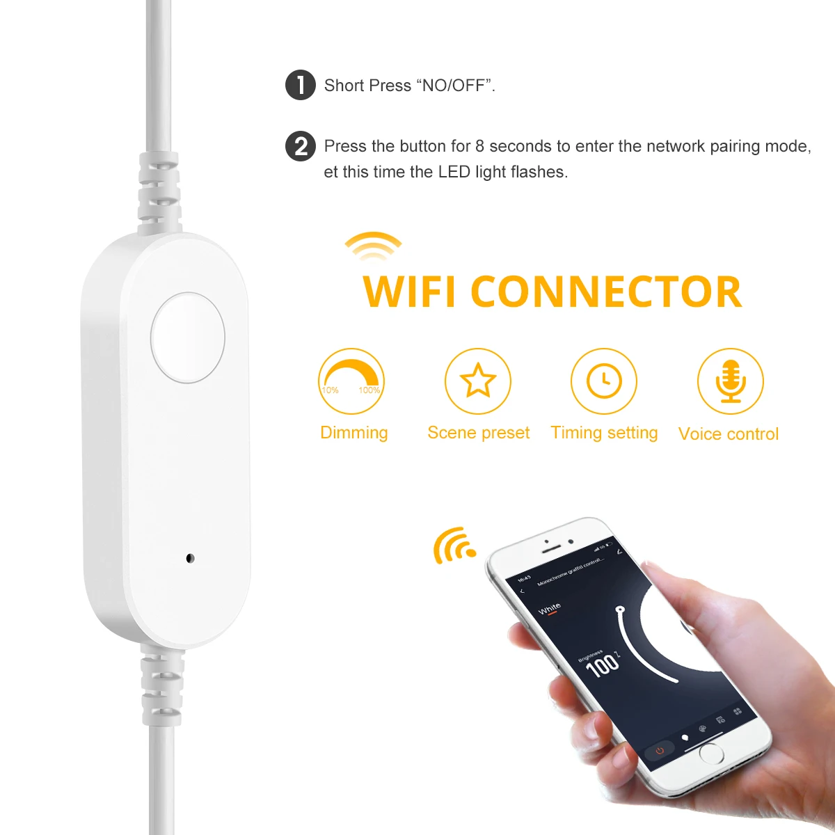 Tira de luces LED de neón COB inteligente TUYA, 320LEDs/M, 100% tubo de silicona pura, alto Lumen, USB, 5V, con aplicación Alexa y Google Home, Control por voz