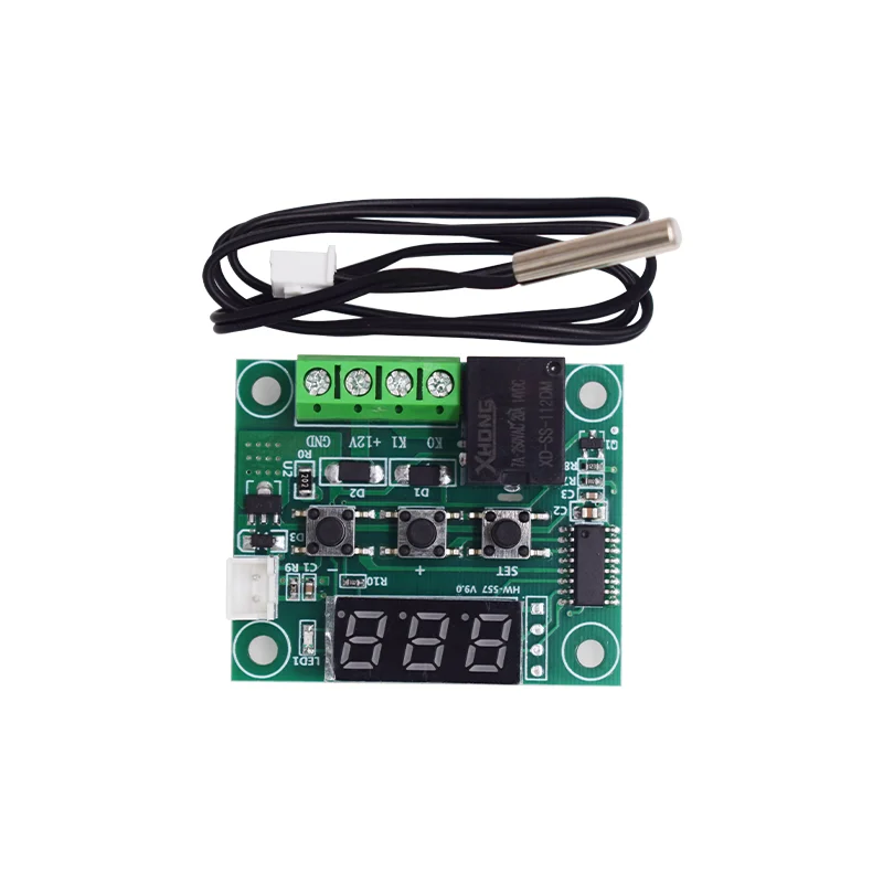 W1209 Digital Thermostat Temperature Controller Miniature Thermostat Temperature Control Switch Panel with Waterproof NTC Probe