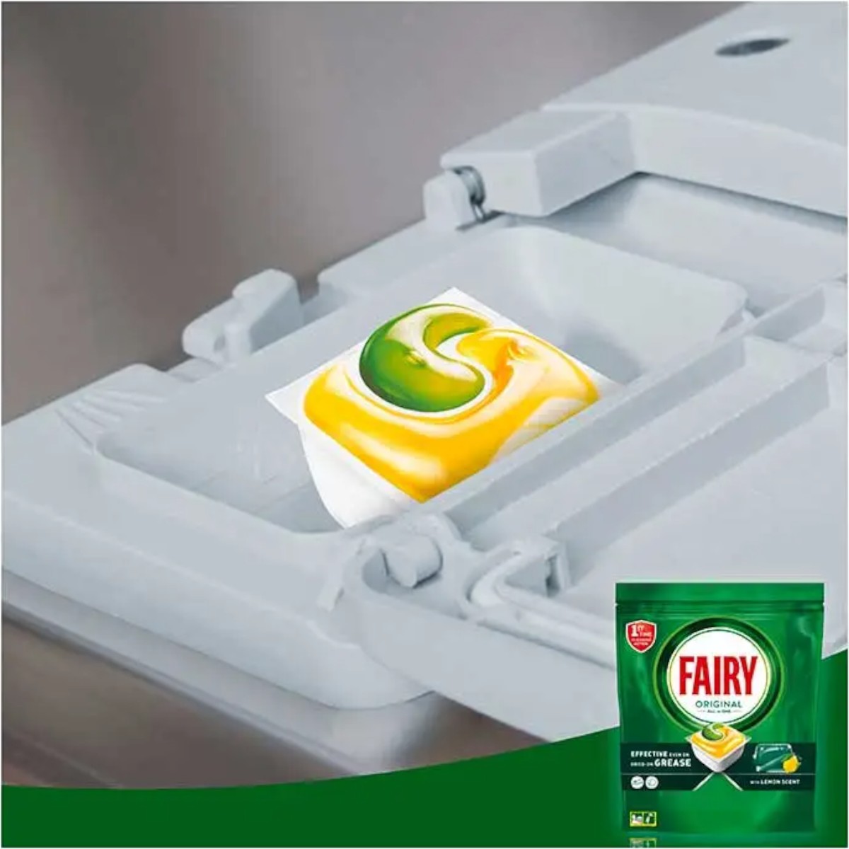 Fairy Platinum Plus All in One 150 pastilhas para máquina de lavar louça, 2x1 Savings Pack, total de 150 cápsulas, limpeza profunda e brilho extra, fragrância de limão