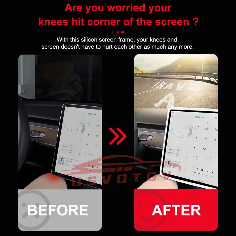 Voor Tesla Model 3/Y Juniper 2025 Siliconen Beschermende Frame Rand Cover Centrale Controle Scherm Protector Auto Accessoires