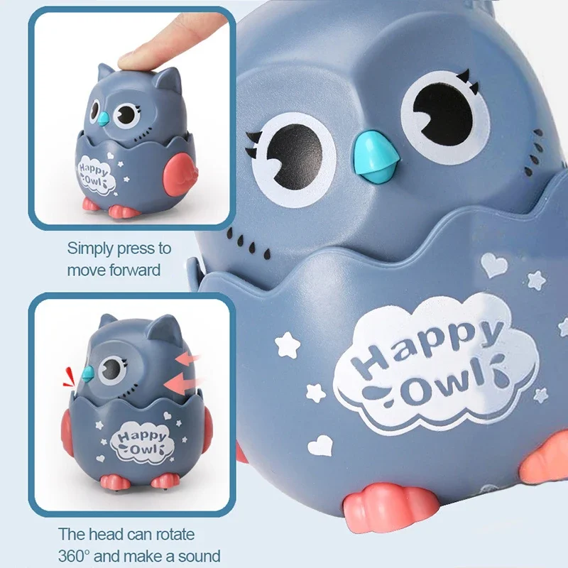 เด็กคลาสสิก Wind Up Interactive นกฮูกรูปกด Mechanical เลื่อนของเล่นของเล่นสําหรับชายหญิงวันเกิด Xmas ของขวัญ