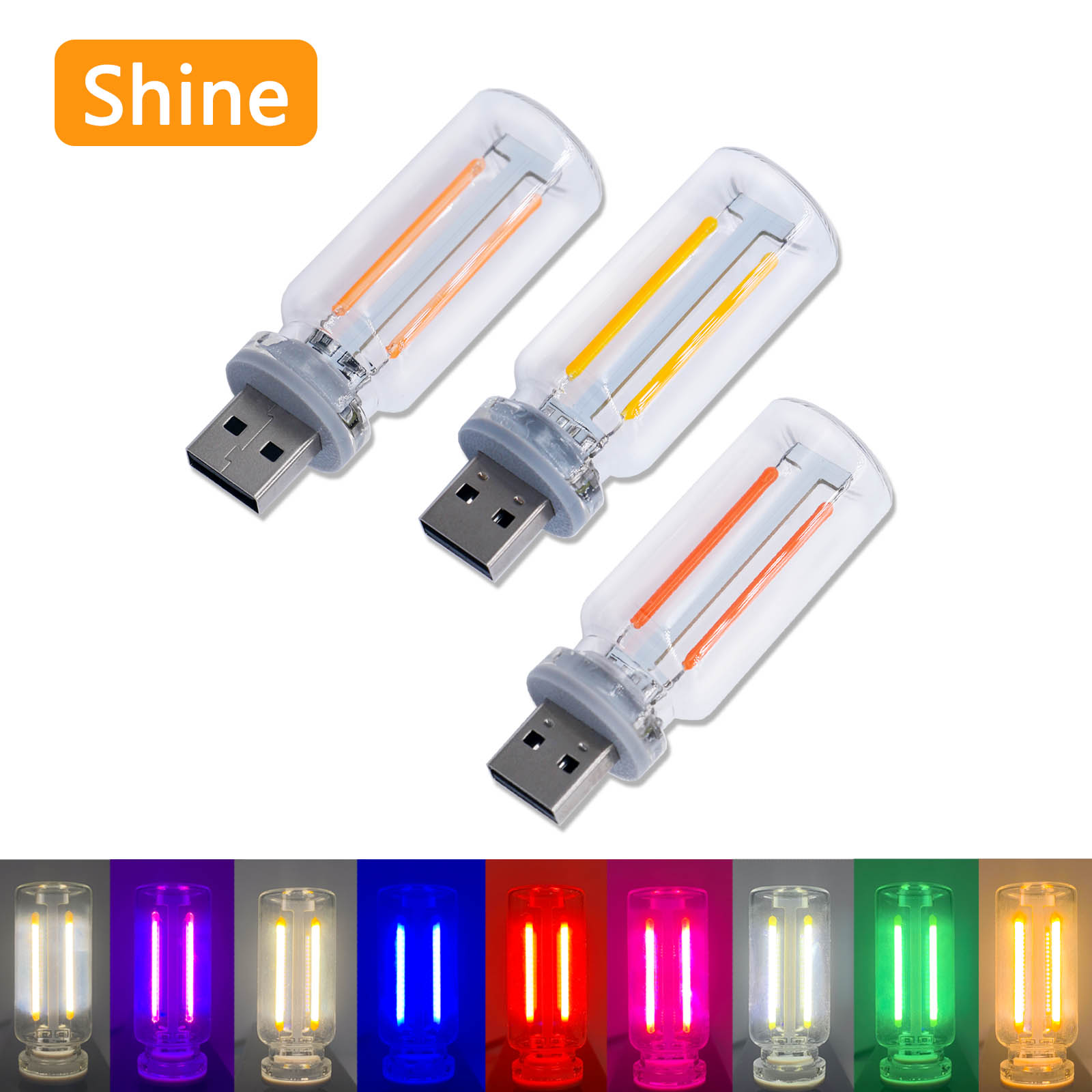 Новая 0,3 Вт DC5V затемняющая лампочка светодиодная ретро источник света Эдисона USB мобильный интерфейс питания портативный ночник для ноутбука DIY