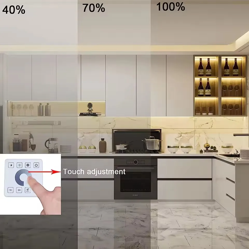 DC5V 12V 24V RF LED Dimmer 30A Wireless LED Controller 2.4G Touch Panel Switch For 5050 3528 COB Single color LED Strip