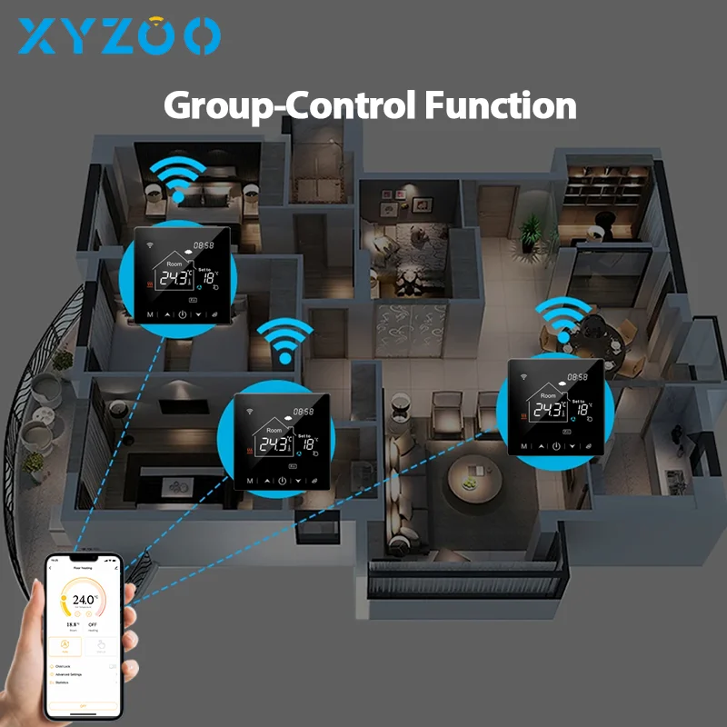 Termostato de calefacción de suelo eléctrico/agua WiFi, controlador de temperatura de caldera de Gas, aplicación Tuya/Smart Life, Alexa, Google Home Voice