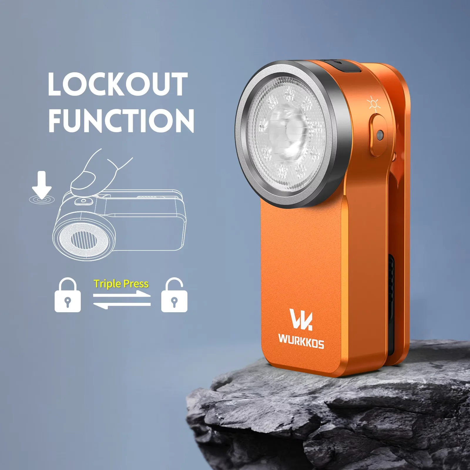 Wurkkos HD03 680LM Mini Clip de luz USB C linterna de bolsillo recargable foco/reflector portátil EDC RGB antorcha con imán