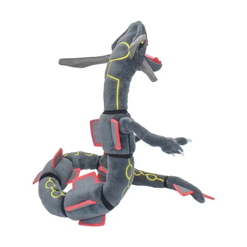 Shiny Rayquaza ตุ๊กตาของเล่นตุ๊กตาสัตว์เกมสําหรับของขวัญสะสม,Soft Plushies,ตัวการ์ตูนน่ารักสีดํา 12 นิ้ว