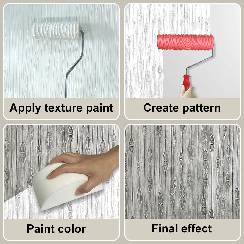 Patterned Paint Roller Brush for Wall Decoration Classic Brick Embossing Texture Rubber Roller