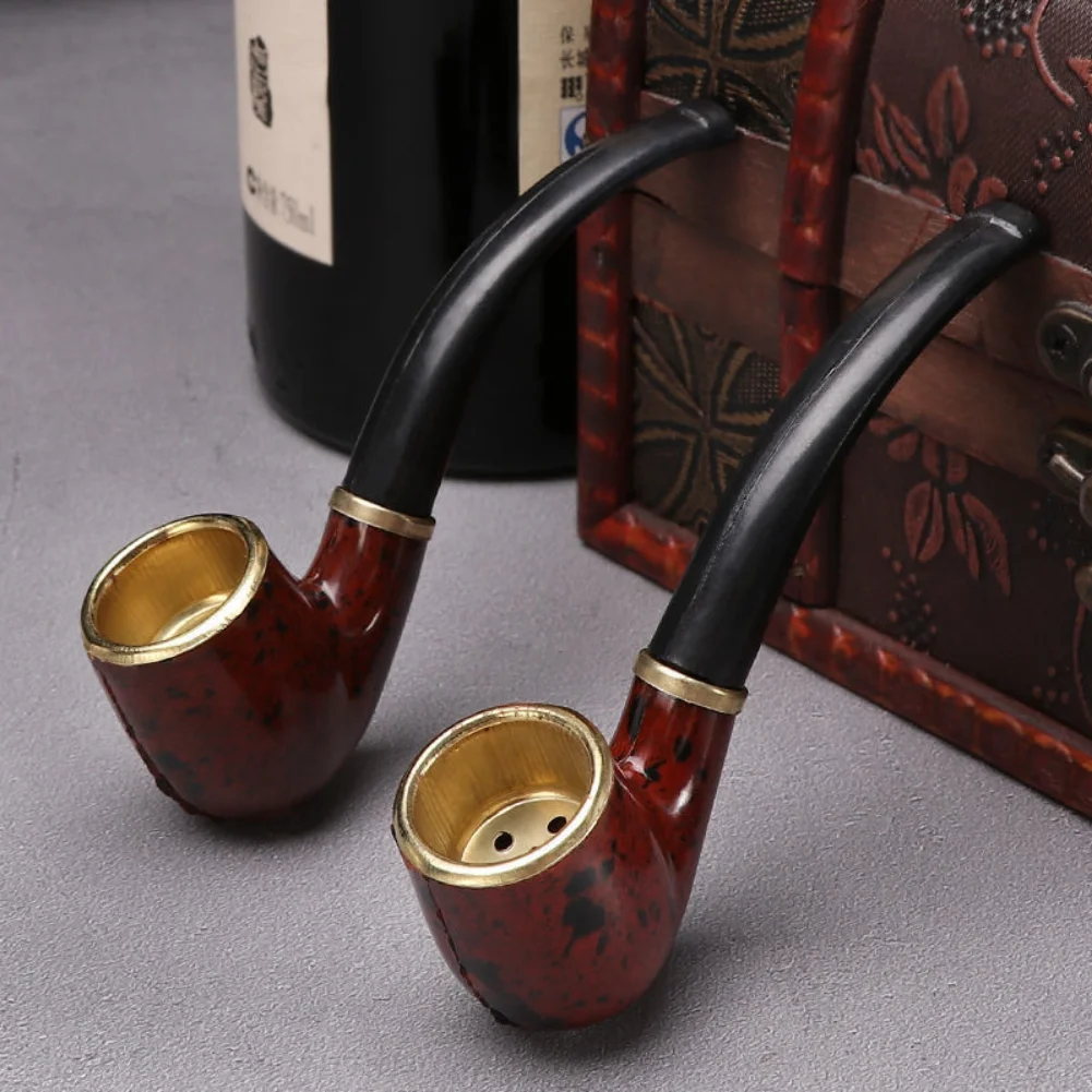 New Tobacco Pipe Resin Bent Pipe Cigarette Filter Handheld Cigar Tobacco Pipe Smoker Tool Mini Curved Smoke Beginner Smoking