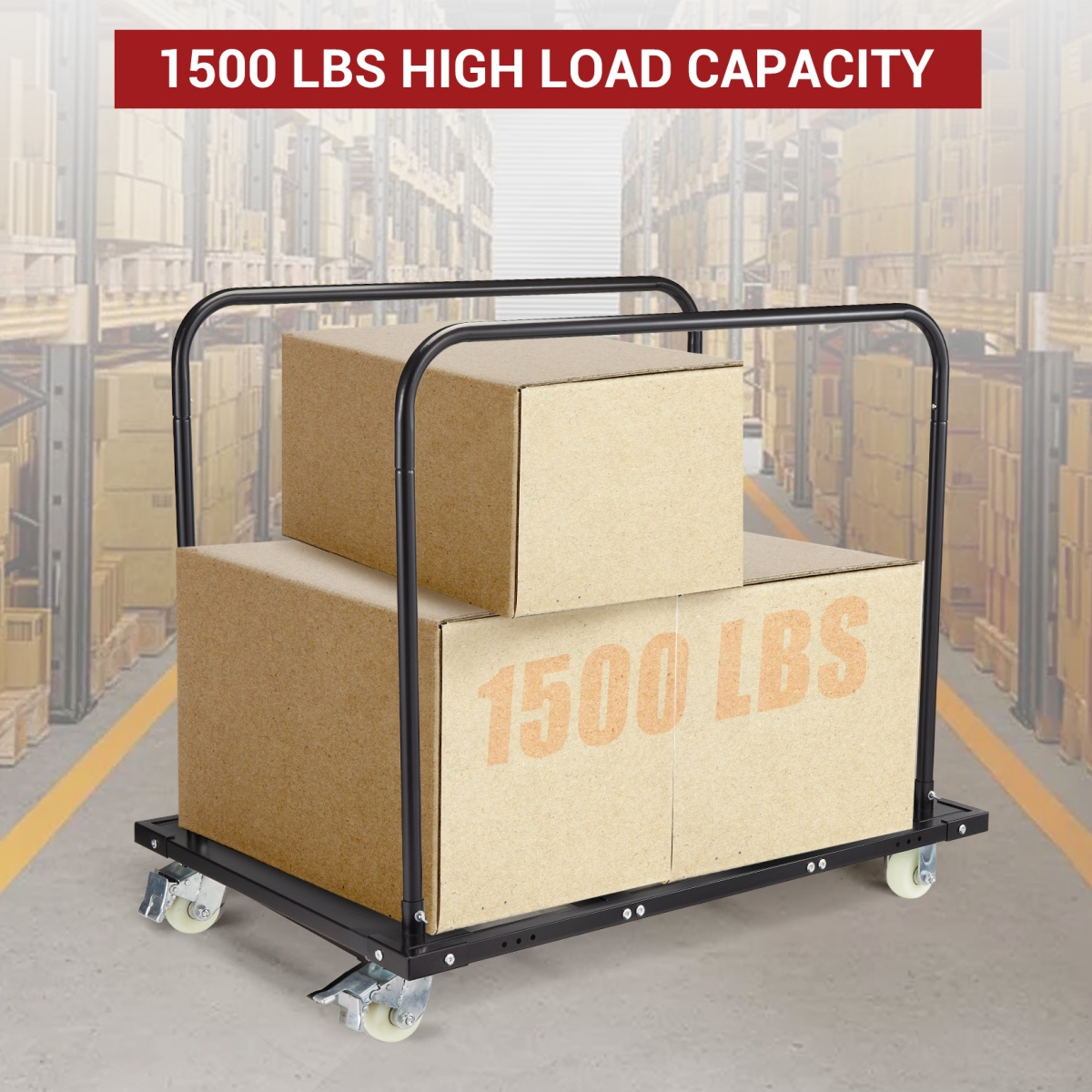 Folding Table Cart Drywall Cart Steel Panel Truck with Wheels, Chair Desk Trolley for Garage Home Office Utility Tool Wagon