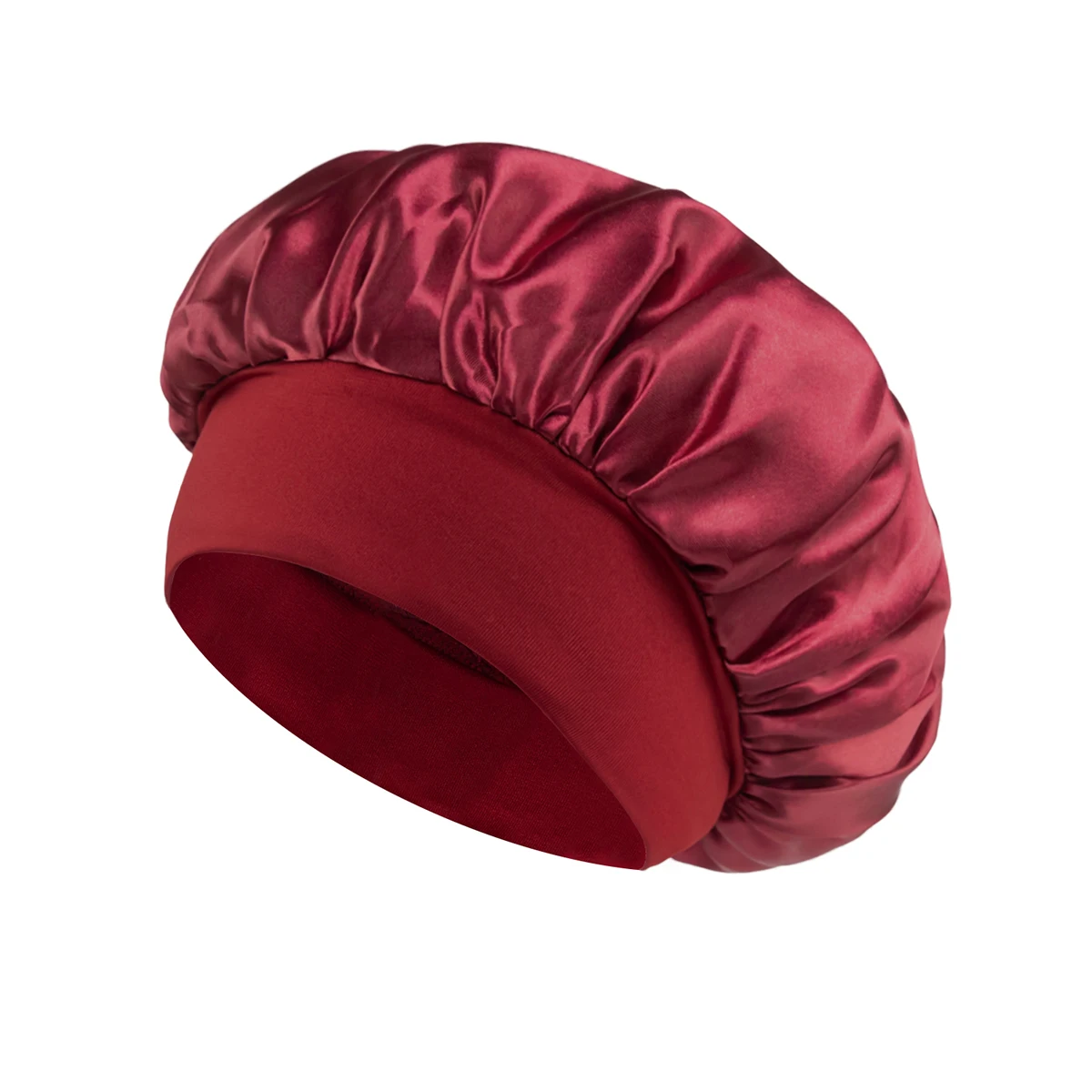 Gorro de satén para dormir, gorros de seda para mujeres negras con banda elástica suave para el cuidado del cabello