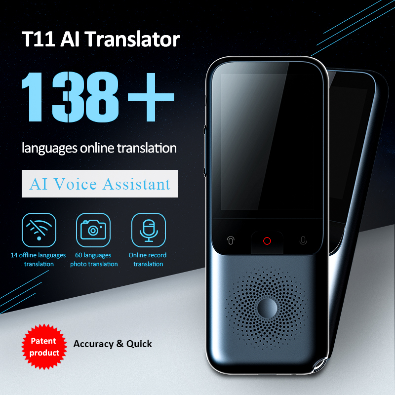 T11 Tragbarer Audio-Übersetzer, 138 Sprachen, intelligenter Übersetzer, Offline in Echtzeit, Smart Voice AI Voice Photo Translator