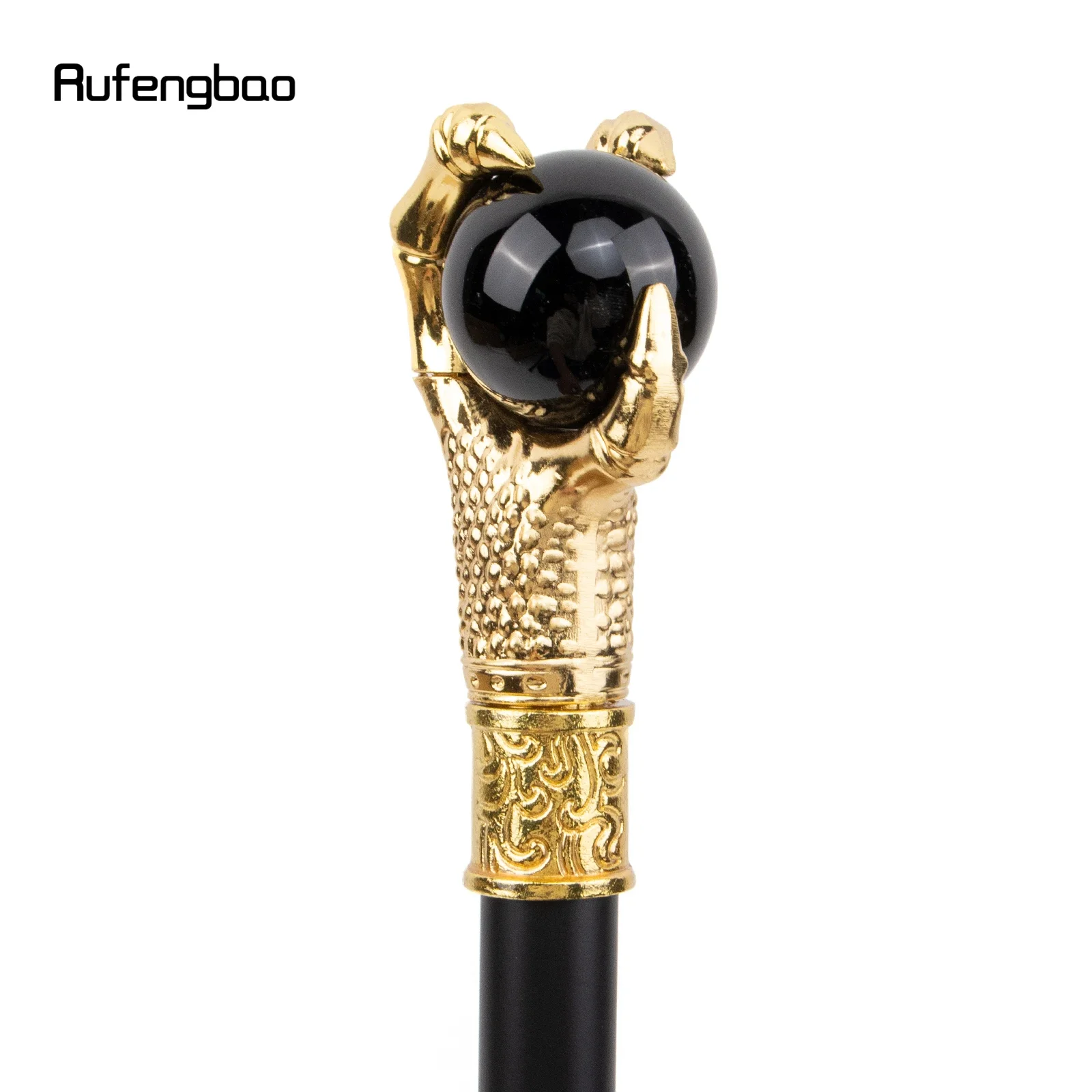 Drachen klaue greifen schwarze Glaskugel goldene Gehstock Mode dekorative Gehstock Cosplay Rohr knopf Crosier 93cm