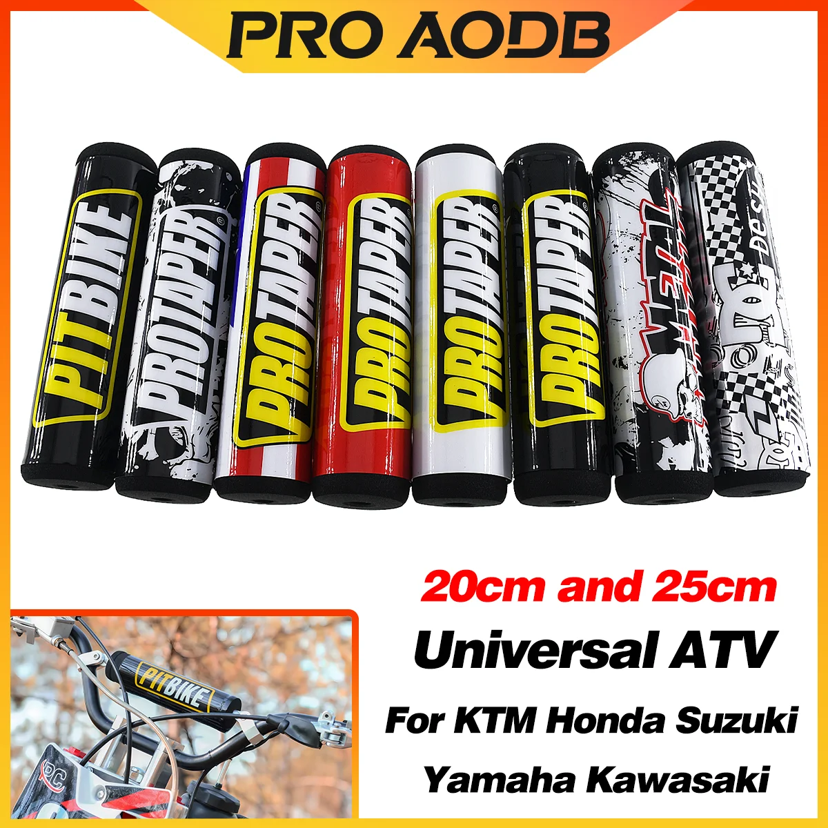 Almohadilla redonda para manillar de 20cm y 25cm, Protector de pecho con barra transversal para motocicleta KTM, HONDA, SUZUKI, YAMAHA, Kawasaki, Kayo, CRF, EXC, YZF, KLX, ATV