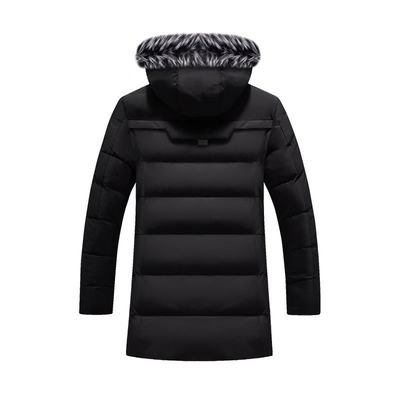 DIMUSI hiver hommes veste longue mode hommes col de fourrure thermique classique manteaux décontracté chaud coupe-vent rembourré vestes hommes vêtements