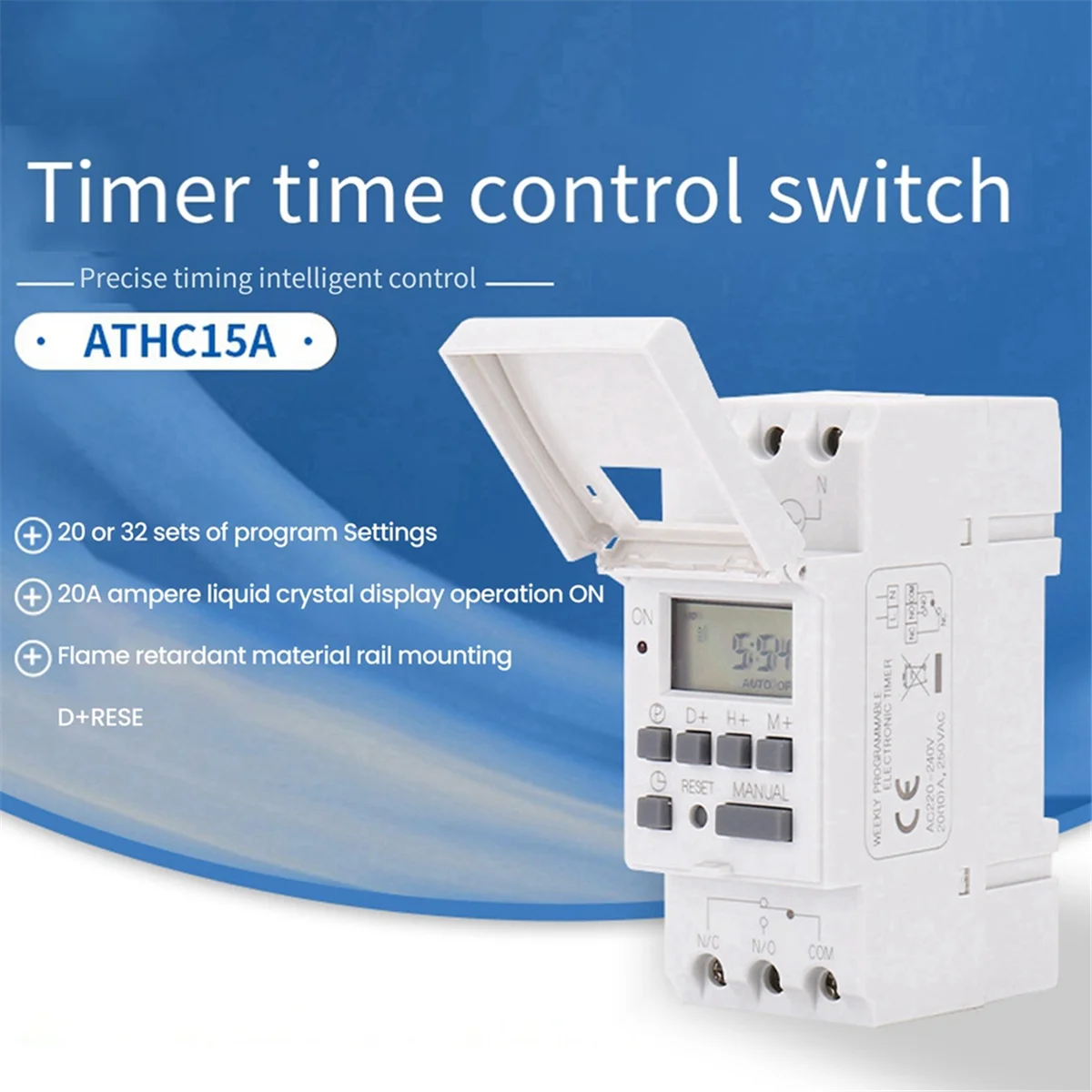 A72P Professional Timer Time Control SwitchATHC15 20A 30A การติดตั้งรางจับเวลาอัตโนมัติ