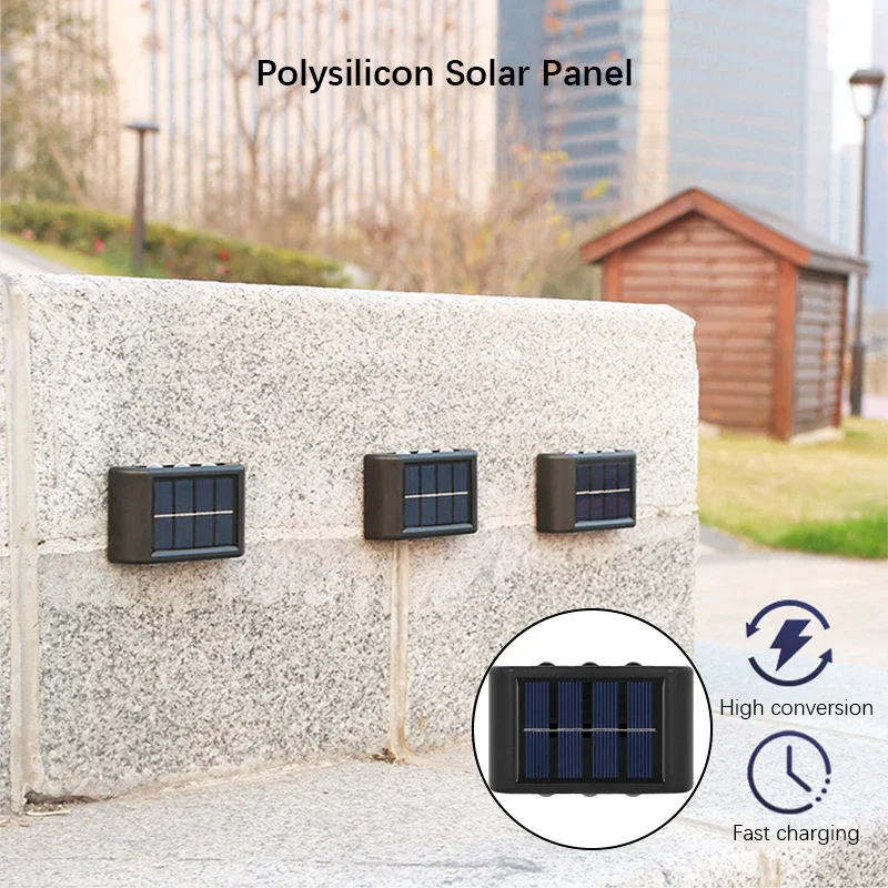 Luce solare a LED, lampada da parete impermeabile per esterni, illuminazione per recinzione dal tramonto all'alba per giardino estivo, portico, passerella, campeggio, casa dicembre