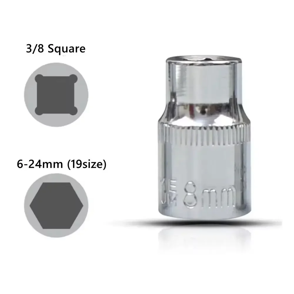 6-24mm 3/8" Square Drive Socket Bit Removal Tools for Wrench Socket Power Tool Accessories CRV Spanner Ratchet Wrench Nut