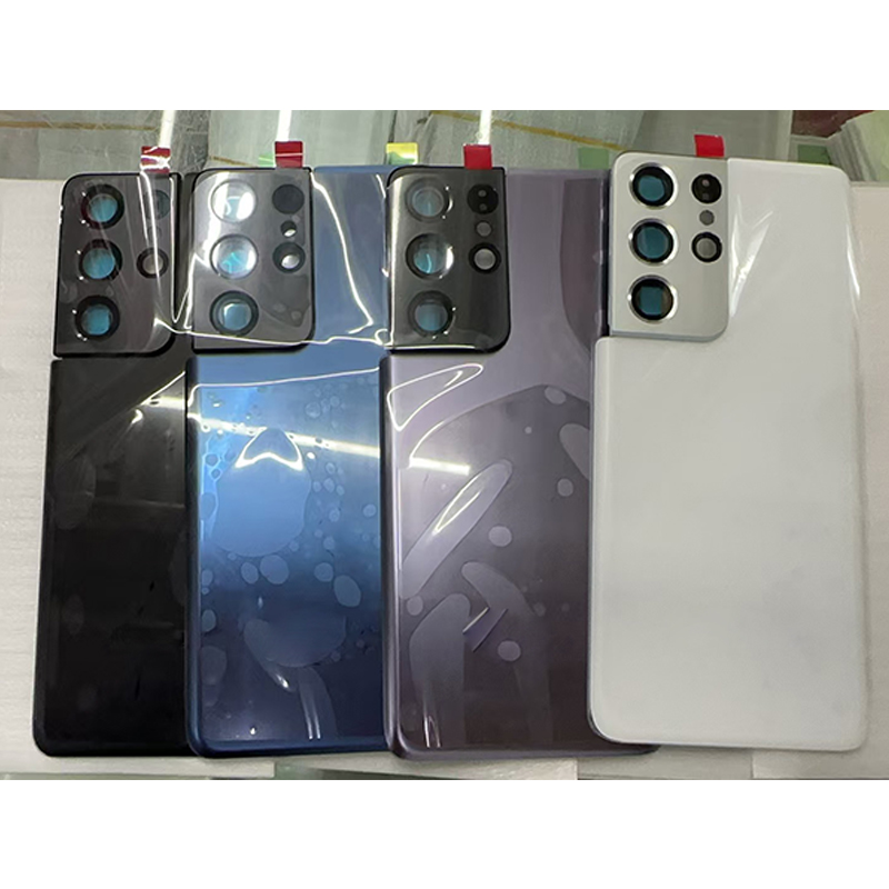 Vidrio Ultra trasero S21 para Samsung Galaxy S21 S21 Plus, cubierta de batería, cristal de puerta trasera para Samsung S21 Ultra, Panel de cristal de carcasa