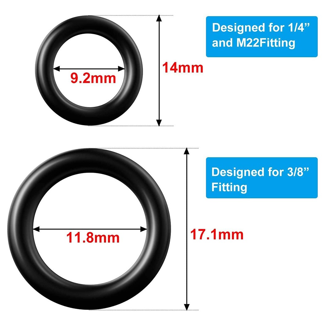 Alta Pressão Washer Rubber Ring Set, Quick Disconnect Fitting Gasket, Washer Seal, 1 em 4 em 8 in, M22