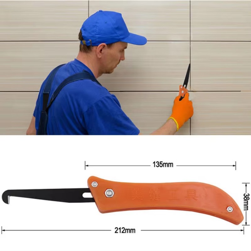 Herramienta de reparación de huecos de azulejos, cuchillo con gancho, eliminación de lechada antigua, herramientas manuales para suelo, pared, costura, limpieza de cemento, Collator de muesca de juntas