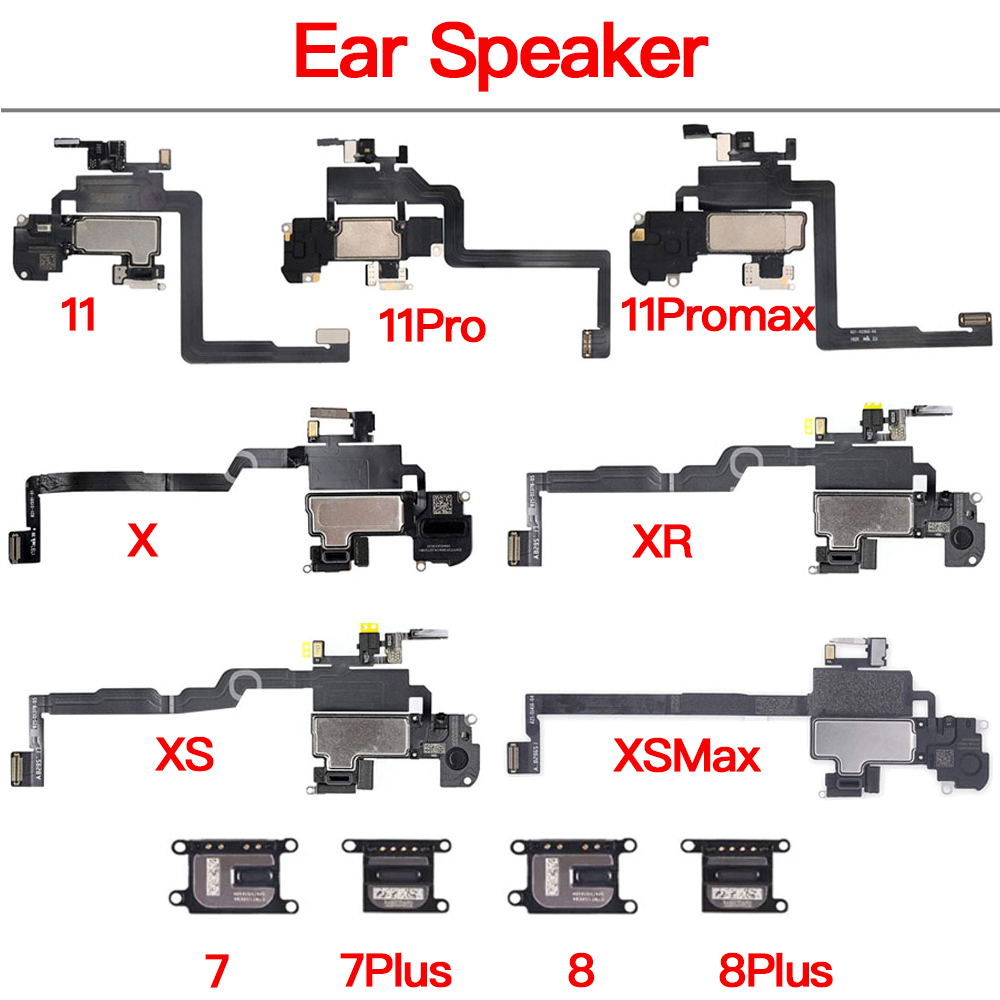 Reemplazo de pieza de altavoz de oreja para iPhone 7 8 Plus X XR XS 11 Pro Max altavoz superior