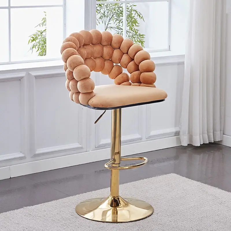 Modern Simple Household Bar Chair High Stool Front Desk Reception Backrest Lift Bar Chairs