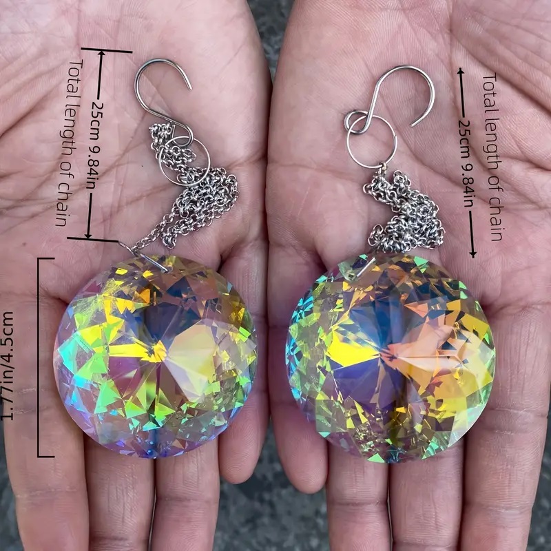 Prisma atrapasoles de cristal, atrapasoles colgante con prisma de cristal, fabricante de arcoíris para ventana, balcón, cocina, decoración de jardín, 2 uds.